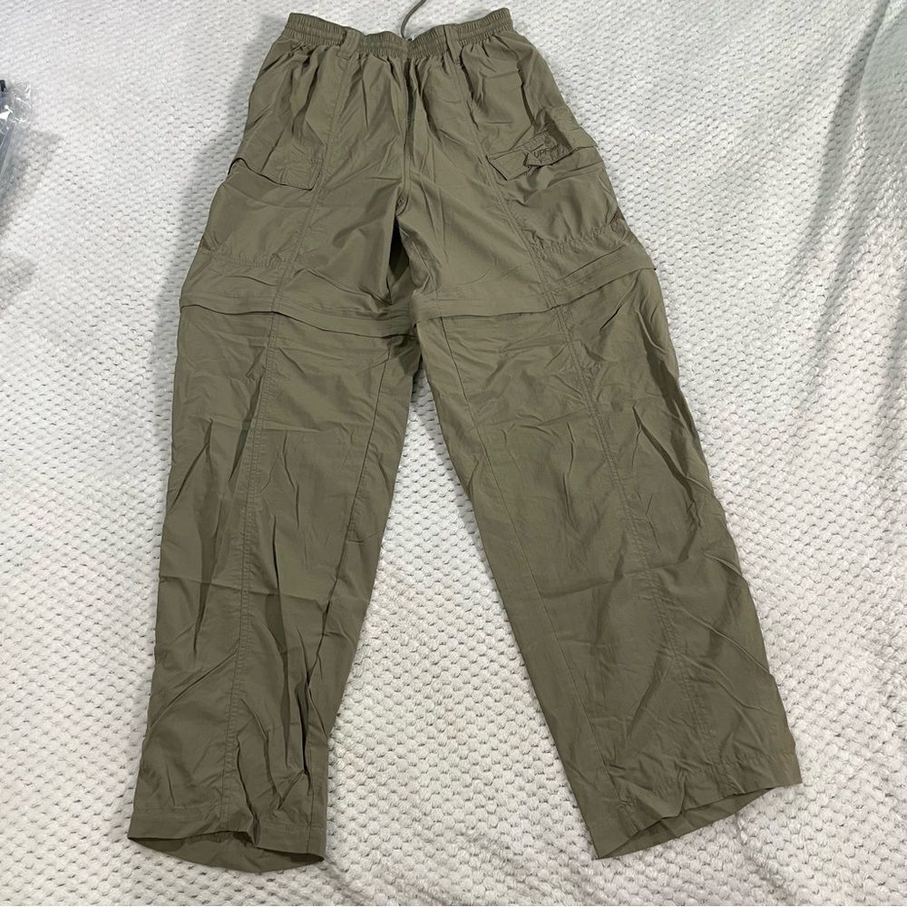 Columbia convertible pants, tan, large, zip off legs.